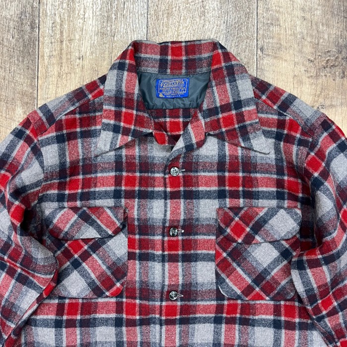 60'S PENDLETON "BOARD SHIRT" ウール オープンカラーシャツ チェック柄 USA製 (VINTAGE) | Vintage.City 古着屋、古着コーデ情報を発信