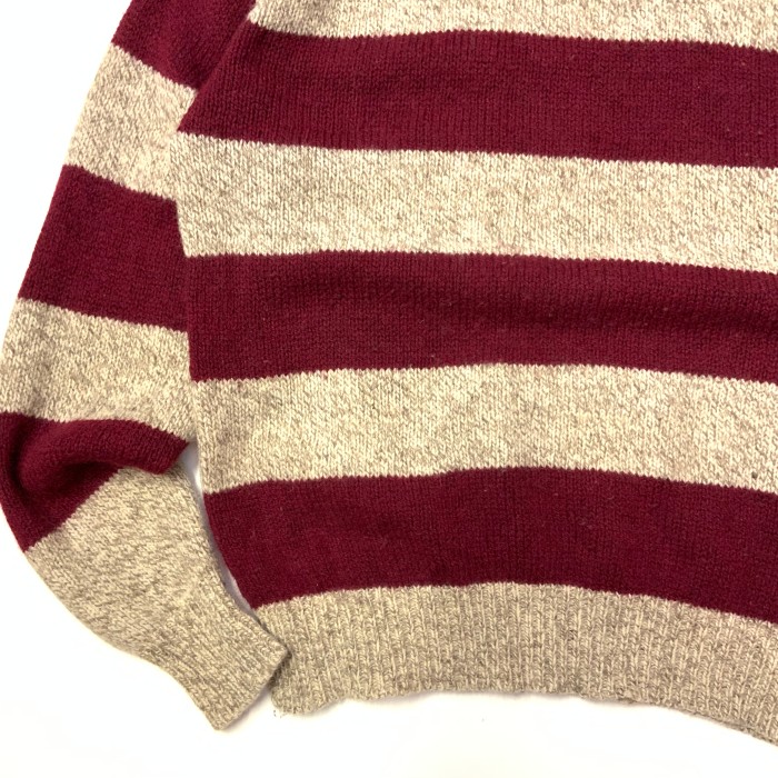 LL Bean “Oatmeal Border Sweater” 80s  オートミール　ボーダーニット　エルエルビーン | Vintage.City 古着屋、古着コーデ情報を発信