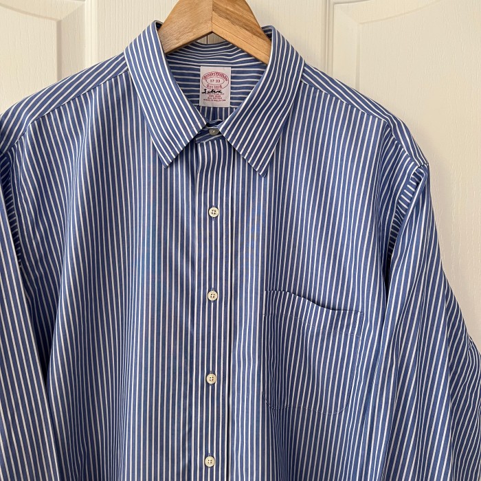 Brooks Brothers ブルックスブラザーズ ストライプ 長袖 シャツ ブルー 17 XL | Vintage.City 古着屋、古着コーデ情報を発信