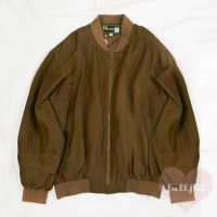 シルク ブラウンジップアップジャンパー 絹 ジャケット リブ 古着 | Vintage.City 古着屋、古着コーデ情報を発信