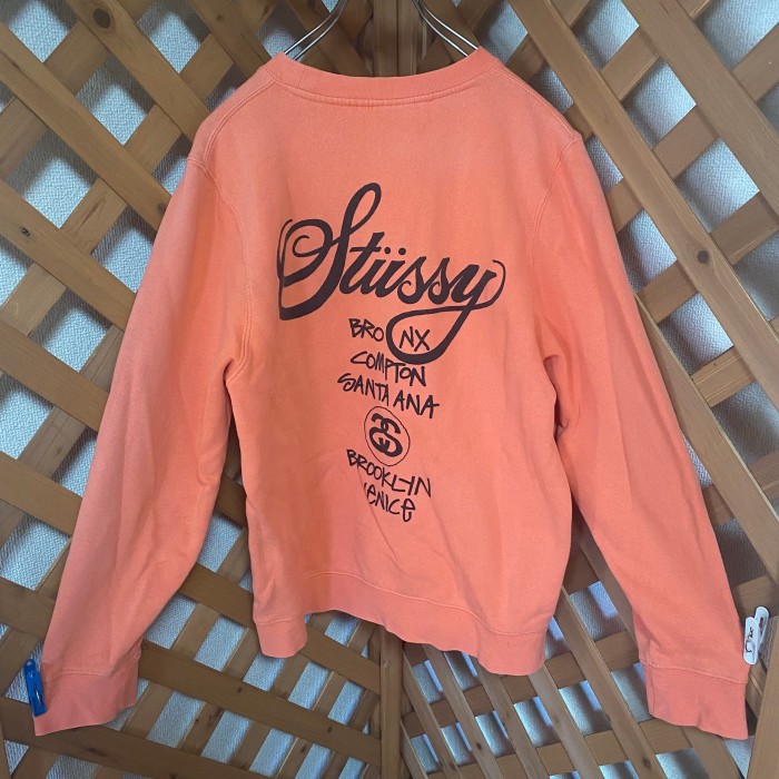 STUSSY スウェット　USA製　ピンク　両面プリント　古着 | Vintage.City 古着屋、古着コーデ情報を発信