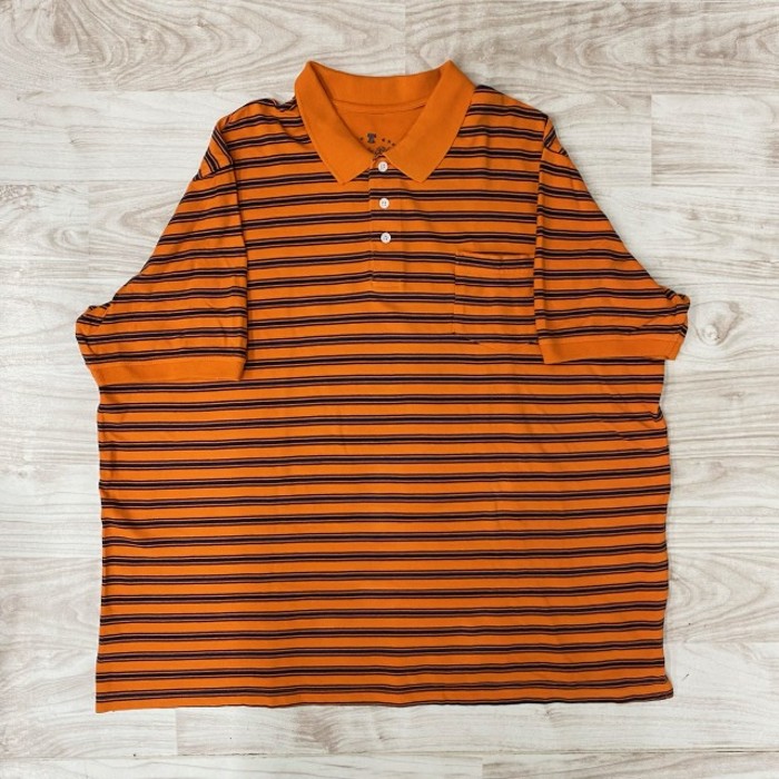 【ノーブランド】 ポロシャツ 橙・紺 3XL | Vintage.City 古着屋、古着コーデ情報を発信