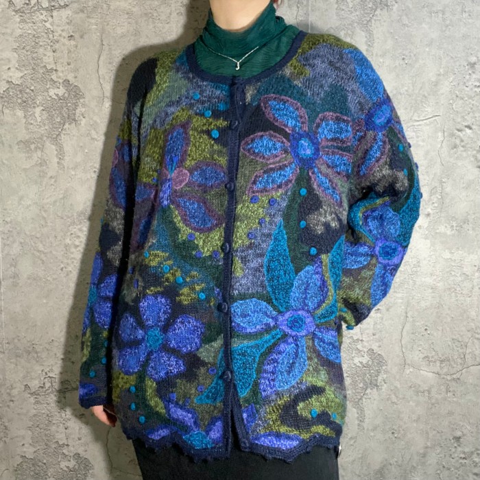 botanical flower pattern cardigan | Vintage.City 古着屋、古着コーデ情報を発信