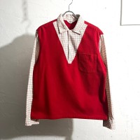 ~60s yorke Open Collar Flannel Shirt "Fake Layered type" | Vintage.City 빈티지숍, 빈티지 코디 정보