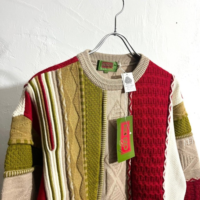 90s KENZO Wool 3D Knit ”Dead Stock” | Vintage.City 古着屋、古着コーデ情報を発信