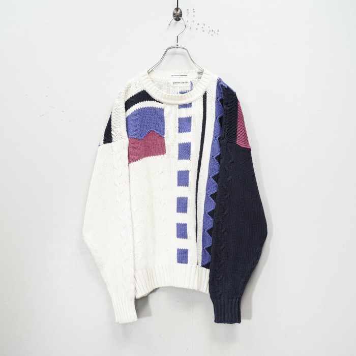 USA VINTAGE pierre cardin MODE DESIGN KNIT KNITTEED BY HAND FLAME/アメリカ古着ピエールカルダンモードデザインニット | Vintage.City 빈티지숍, 빈티지 코디 정보