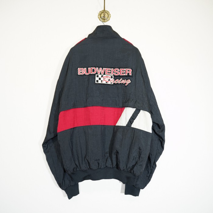 USA VINTAGE official product BUDWEISER EMBROIDERY DESIGN HIGH NECK ZIP UP BLOUSON/アメリカ古着バドワイザー刺繍デザインハイネックジップアップブルゾン | Vintage.City 빈티지숍, 빈티지 코디 정보