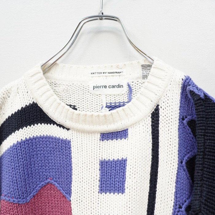 USA VINTAGE pierre cardin MODE DESIGN KNIT KNITTEED BY HAND FLAME/アメリカ古着ピエールカルダンモードデザインニット | Vintage.City 古着屋、古着コーデ情報を発信