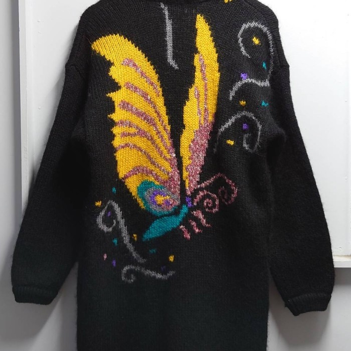90’s US Vintage “Butterfly” モヘア混 カーディガン | Vintage.City 古着屋、古着コーデ情報を発信