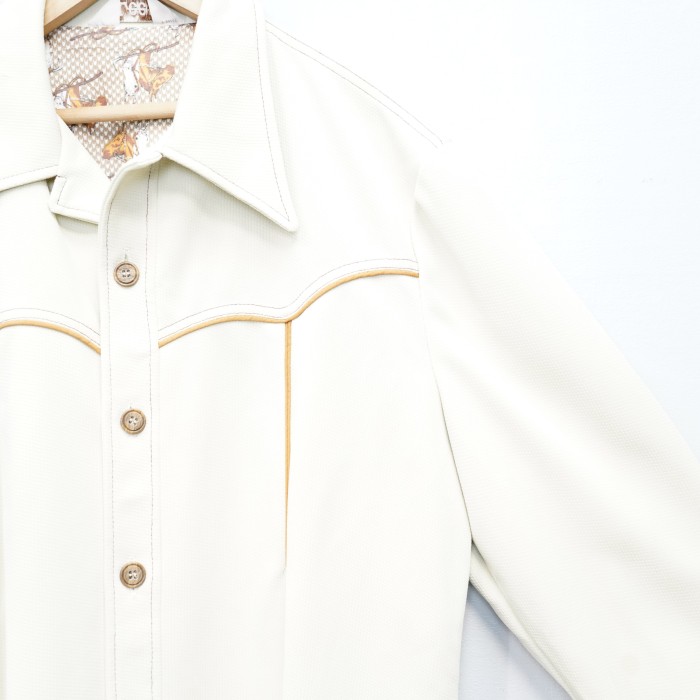 70's USA VINTAGE Lee YORK DESIGN OPEN COLLAR SHIRT/70年代アメリカ古着リーヨークデザインオープンカラーシャツ | Vintage.City 古着屋、古着コーデ情報を発信