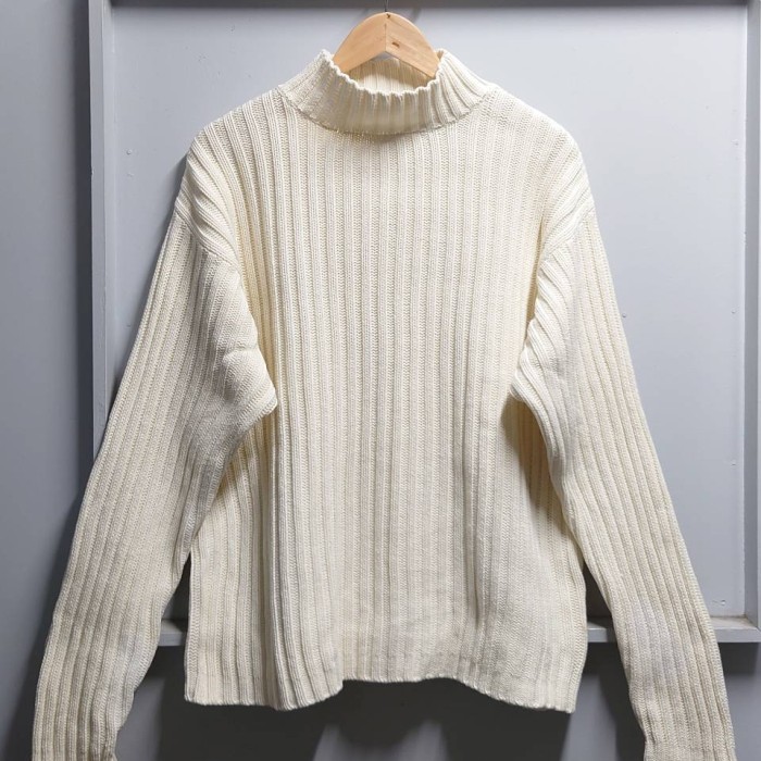 90’s OLD GAP リブ編み モックネック コットン ニット セーター | Vintage.City 빈티지숍, 빈티지 코디 정보