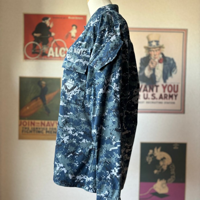 U.S.NAVY アメリカ海軍 NWU デジタルカモ ワークシャツ usnavy シルバー 刺繍 | Vintage.City 빈티지숍, 빈티지 코디 정보