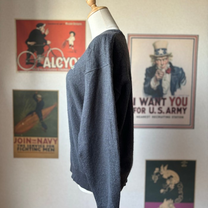 LACOSTE ラコステ クルーネック セーター ニット グレー スペイン製 ワケあり | Vintage.City 古着屋、古着コーデ情報を発信