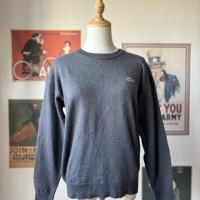 LACOSTE ラコステ クルーネック セーター ニット グレー スペイン製 ワケあり | Vintage.City 빈티지숍, 빈티지 코디 정보
