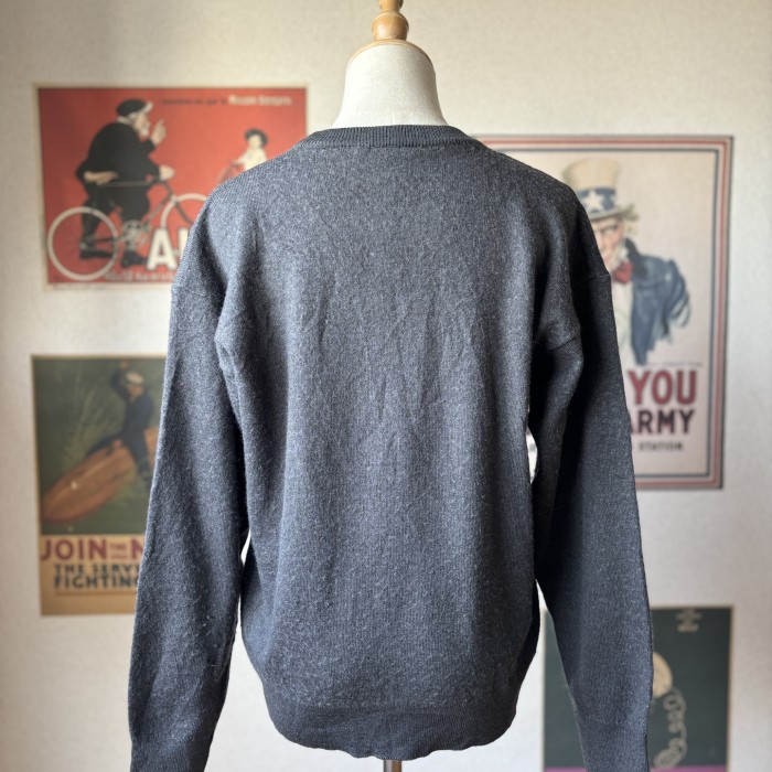 LACOSTE ラコステ クルーネック セーター ニット グレー スペイン製 ワケあり | Vintage.City 古着屋、古着コーデ情報を発信