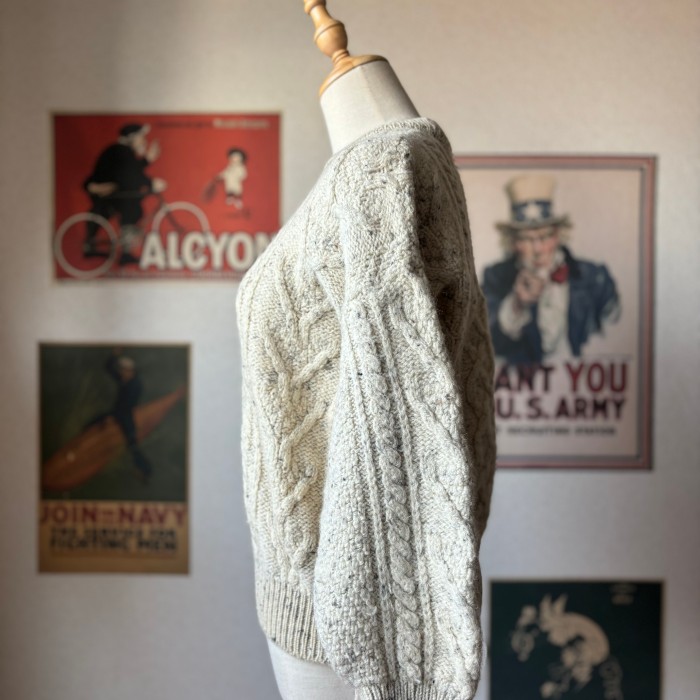 Bracken COUNTRY WEAR ネップ混 アランニット セーター アイボリー | Vintage.City 古着屋、古着コーデ情報を発信