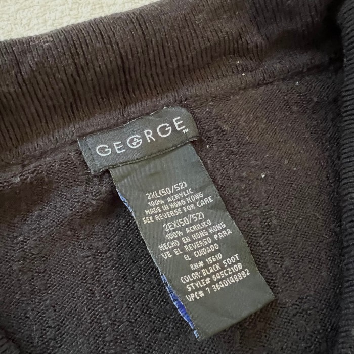 George ジョージ 長袖 ニット ポロ シャツ セーター ブラック L | Vintage.City 빈티지숍, 빈티지 코디 정보