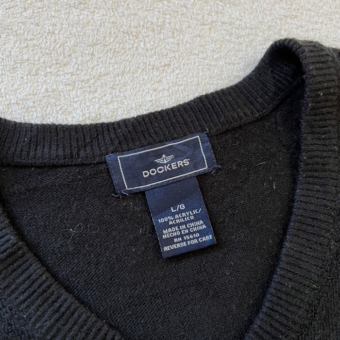DOCKERS ドッカーズ ベスト ニット セーター ブラック L | Vintage.City 古着屋、古着コーデ情報を発信