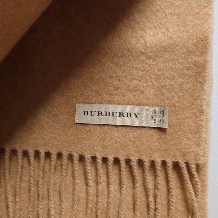 BURBERRY スコットランド製 ロゴ刺繍 カシミヤ マフラー ベージュ | Vintage.City 古着屋、古着コーデ情報を発信
