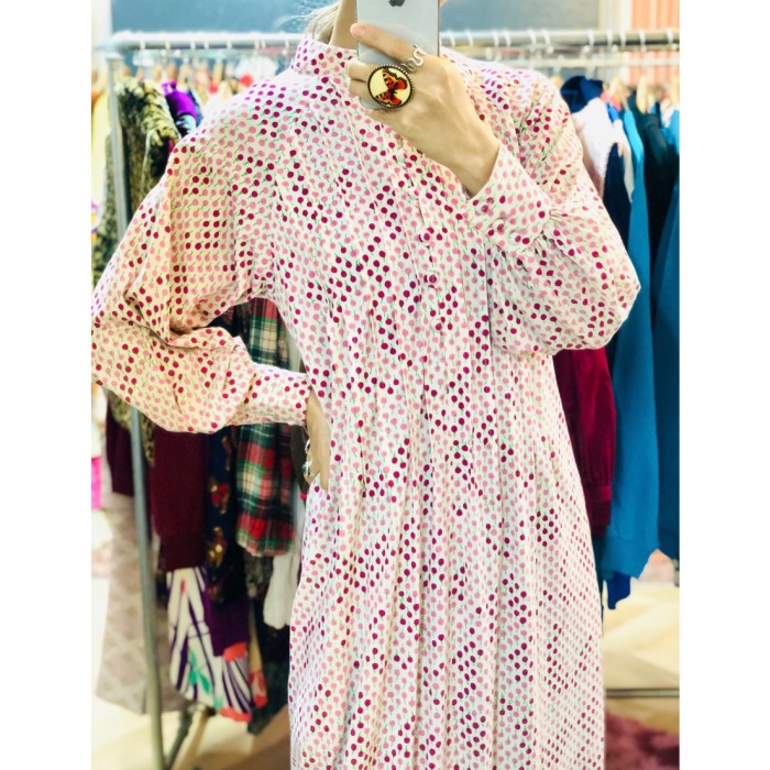 70s Cherry print knit maxi dress | Vintage.City 빈티지숍, 빈티지 코디 정보