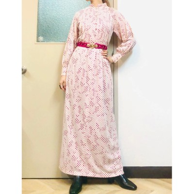 70s Cherry print knit maxi dress | Vintage.City 古着屋、古着コーデ情報を発信