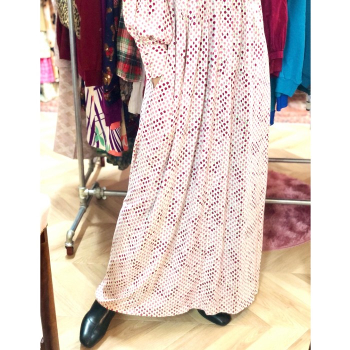 70s Cherry print knit maxi dress | Vintage.City 古着屋、古着コーデ情報を発信