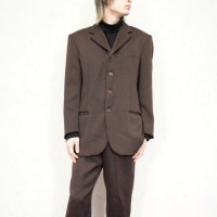 EU VINTAGE TREND STUDIO ABSOLUTE AST BROWN COLOR DESIGN SET UP SUIT MADE IN ITALY/ヨーロッパ古着ブラウンカラーデザインセットアップスーツ | Vintage.City 빈티지숍, 빈티지 코디 정보