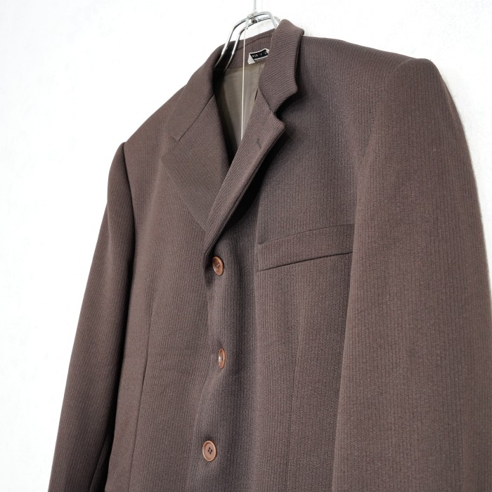 EU VINTAGE TREND STUDIO ABSOLUTE AST BROWN COLOR DESIGN SET UP SUIT MADE IN ITALY/ヨーロッパ古着ブラウンカラーデザインセットアップスーツ | Vintage.City 古着屋、古着コーデ情報を発信
