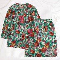 花柄コットンシャツ タイトスカート セットアップ 古着 | Vintage.City 빈티지숍, 빈티지 코디 정보