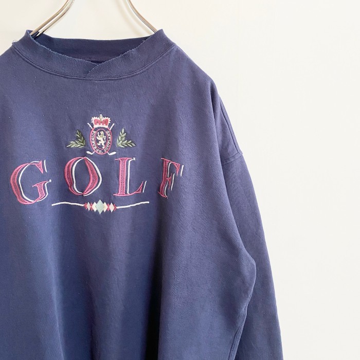 古着　GOLF 刺繍スウェット　ネイビー | Vintage.City 빈티지숍, 빈티지 코디 정보