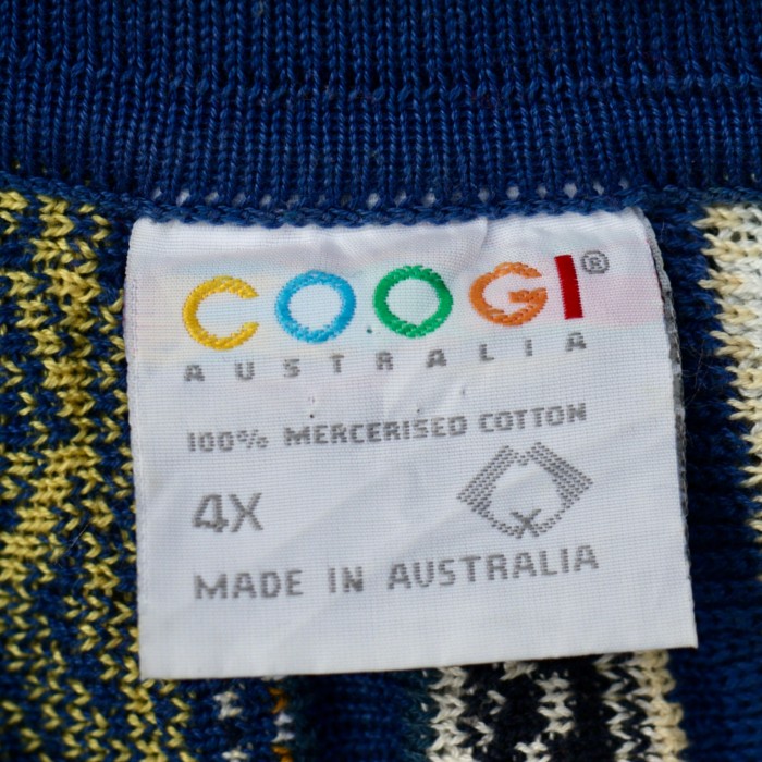 【"COOGI" 4X-oversized 3D-knit polo shirt】 | Vintage.City 古着屋、古着コーデ情報を発信