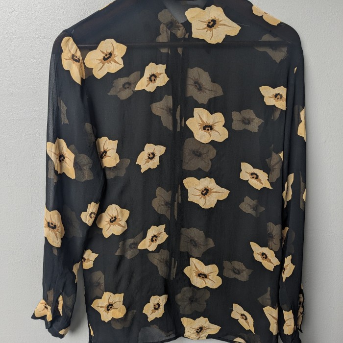 Flower print sheer blouse | Vintage.City 빈티지숍, 빈티지 코디 정보