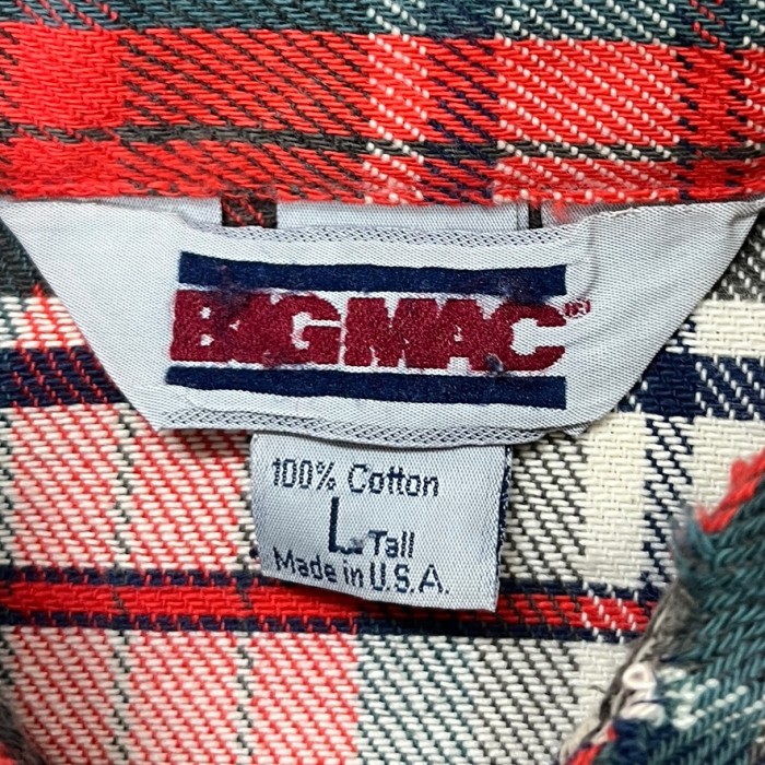 80'S BIG MAC 三角タグ ヘビーフランネルシャツ チェック柄 USA製 (VINTAGE) | Vintage.City 빈티지숍, 빈티지 코디 정보