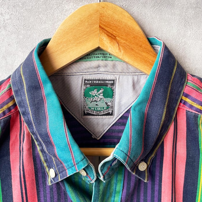 【Mcintosh & Seymour】"90's" USA製 ストライプシャツ ヘビーコットン マッキントッシュ&セイモア | Vintage.City 빈티지숍, 빈티지 코디 정보