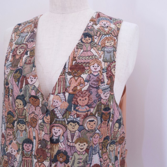 Goblin vest "people of the world" | Vintage.City 古着屋、古着コーデ情報を発信