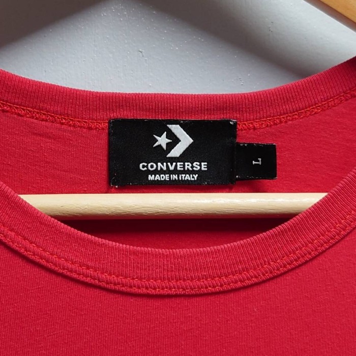 CONVERSE イタリア製 ロゴプリント Tシャツ レッド L 半袖 | Vintage.City 빈티지숍, 빈티지 코디 정보