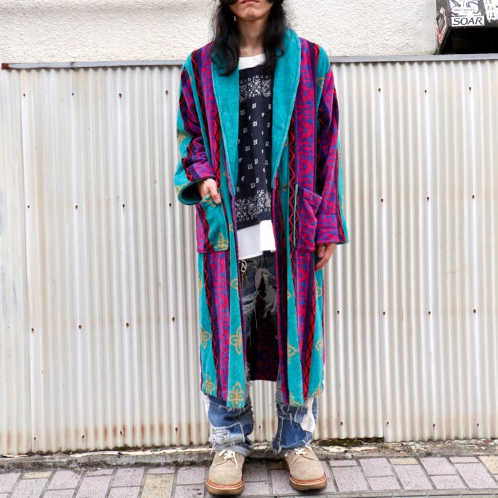 【"70's vintage" overall pattern pile gown】 | Vintage.City 빈티지숍, 빈티지 코디 정보