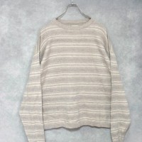 old “ GAP “ multi border linen x cotton knit | Vintage.City 古着屋、古着コーデ情報を発信