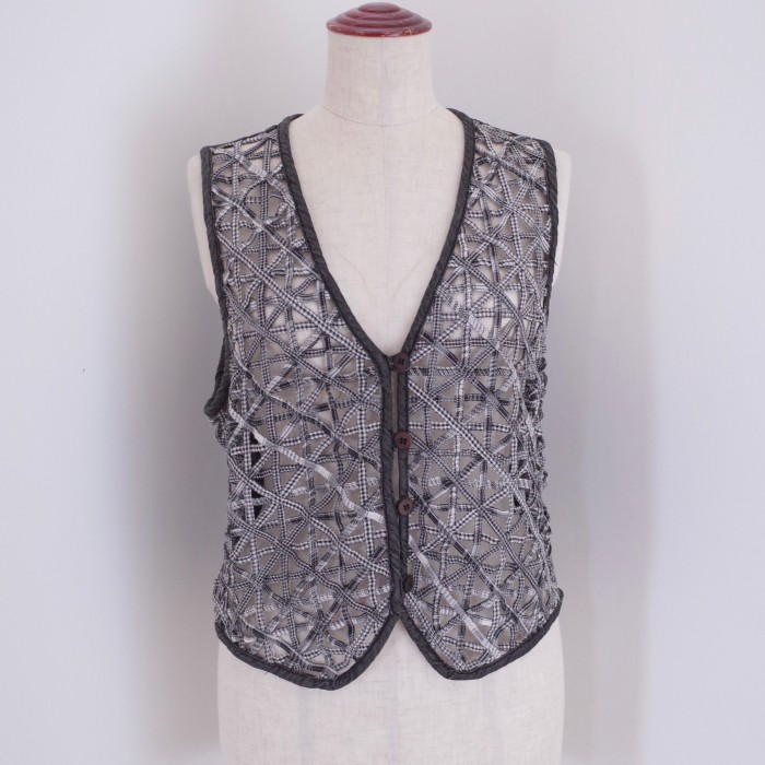 India cord embroidery denim vest | Vintage.City 빈티지숍, 빈티지 코디 정보