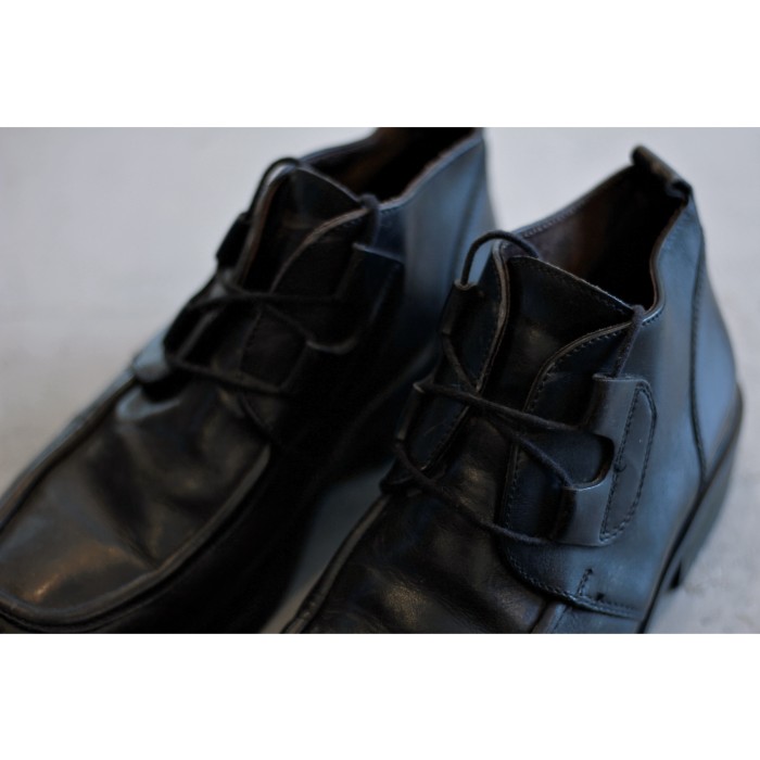 Vintage Black Leahter Shoes Made in ITALY | Vintage.City 古着屋、古着コーデ情報を発信