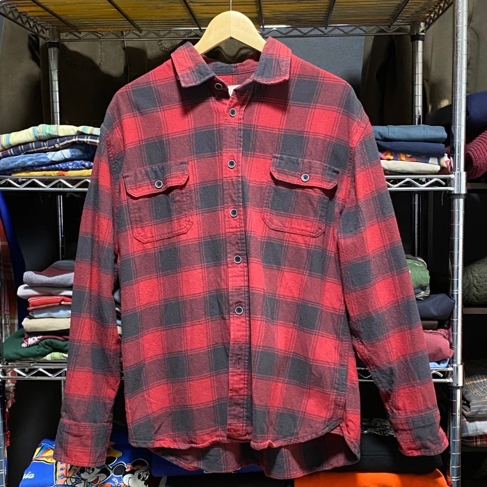 Jacks 赤 チェック ヘビーネルシャツ　フェード良　サイズXL | Vintage.City 古着屋、古着コーデ情報を発信