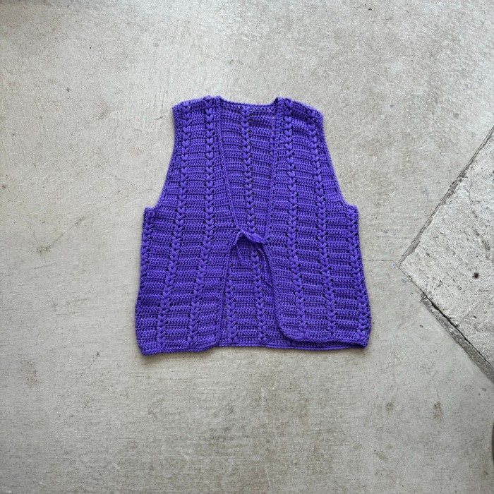 Purple handmade knit vest | Vintage.City 古着屋、古着コーデ情報を発信