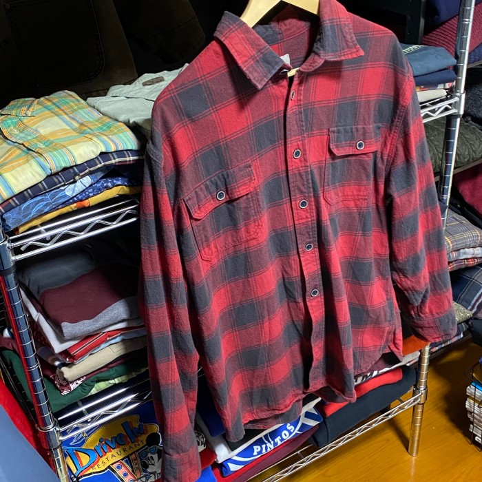 Jacks 赤 チェック ヘビーネルシャツ　フェード良　サイズXL | Vintage.City 古着屋、古着コーデ情報を発信