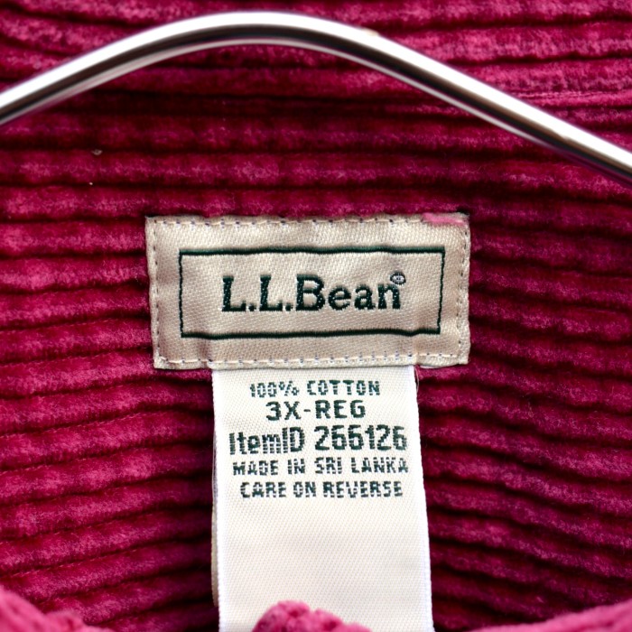 【"L.L.BEAN" purple 3X loose corduroy shirt】 | Vintage.City 古着屋、古着コーデ情報を発信