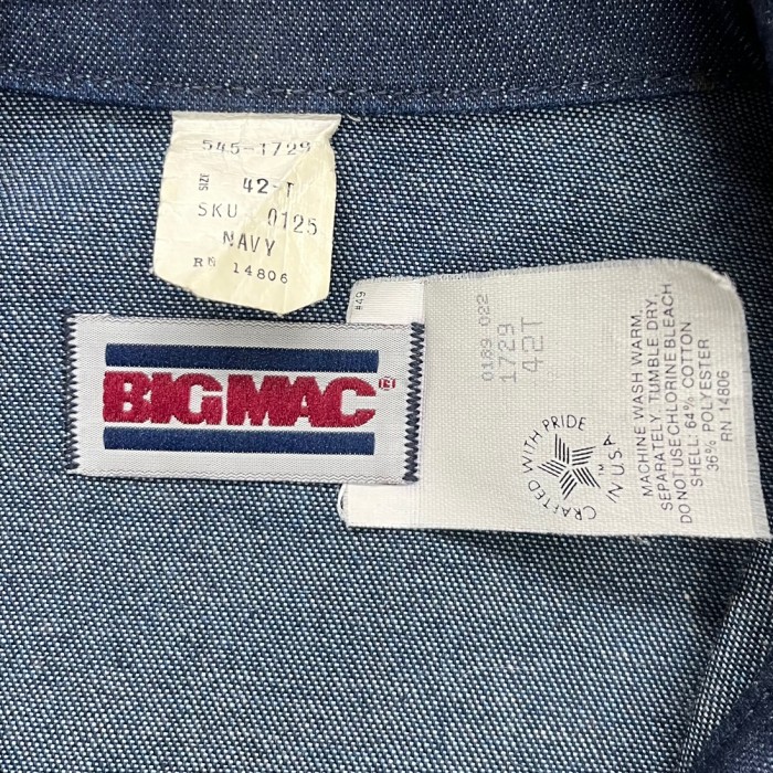 80'S BIG MAC ４ポケット デニム カバーオール インディゴ USA製 (DEADSTOCK) | Vintage.City 古着屋、古着コーデ情報を発信