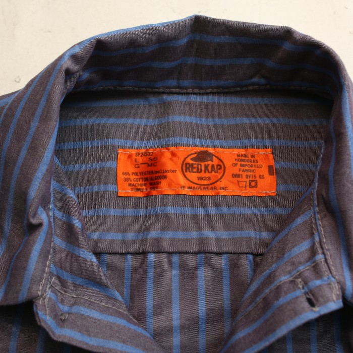 レッドキャップ ワッペン ストライプ ワーク 半袖シャツ Red Kap Patch Customized Stripe Work S/S Shirt# | Vintage.City 빈티지숍, 빈티지 코디 정보