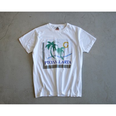 1980s Vintage Print White Tshirt From Mexico | Vintage.City 古着屋、古着コーデ情報を発信