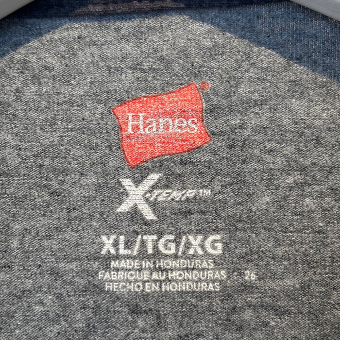 Hanes(ヘインズ)　ラグランロングTシャツ　XLサイズ　コットン、ポリ　ブラック×グレー　2606 | Vintage.City 빈티지숍, 빈티지 코디 정보