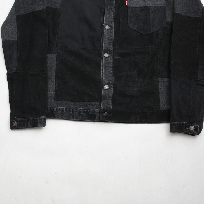 リーバイス パッチワーク リメイク デニムジャケット Levi's Patchwork Remake Black Denim Jacket | Vintage.City 古着屋、古着コーデ情報を発信