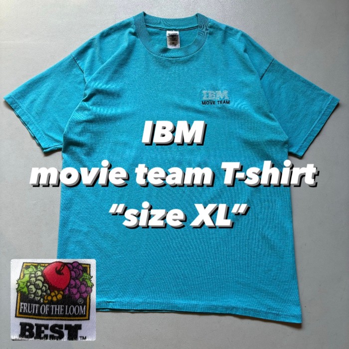 IBM movie team T-shirt “size XL” アイビーエム ムービーチーム 映画部門 Tシャツ 水色ボディ | Vintage.City 빈티지숍, 빈티지 코디 정보